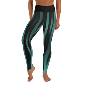 Vertical Ocean Stripes Yoga Leggings